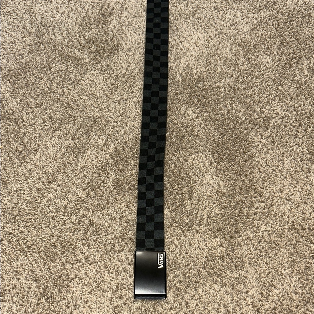 Vans Black and Gray Checkered Belt